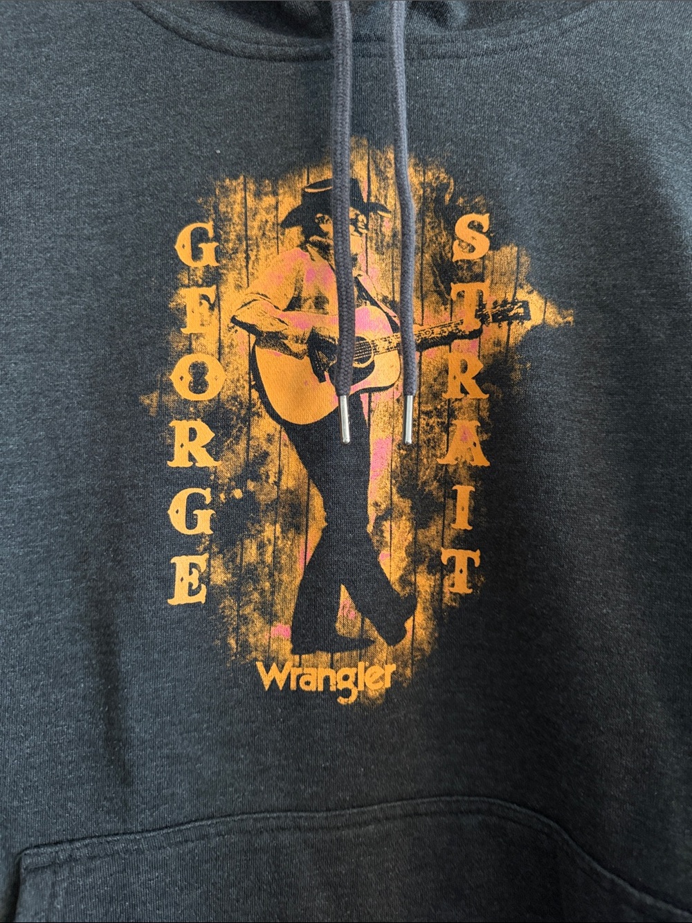 Wrangler Dark Gray Hoodie with George Straight Graphic